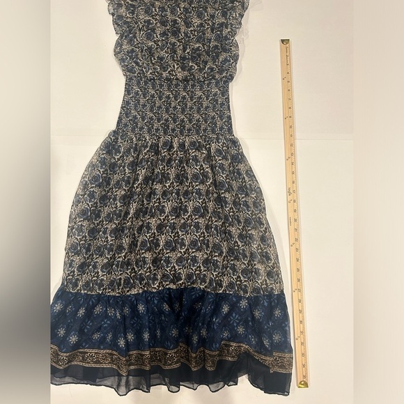 Aqua Bloomingdale’s Dress Ruffle Floral Pattern Small - Picture 12 of 14